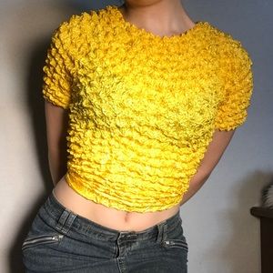 Yellow yolk baby y2k popcorn top